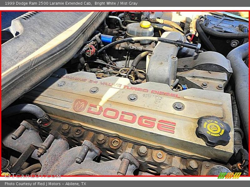 Bright White / Mist Gray 1999 Dodge Ram 2500 Laramie Extended Cab