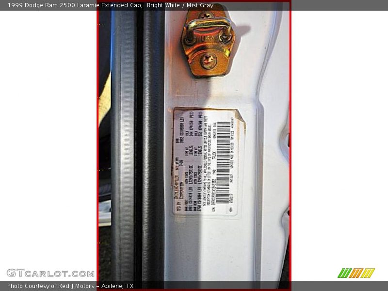 Bright White / Mist Gray 1999 Dodge Ram 2500 Laramie Extended Cab