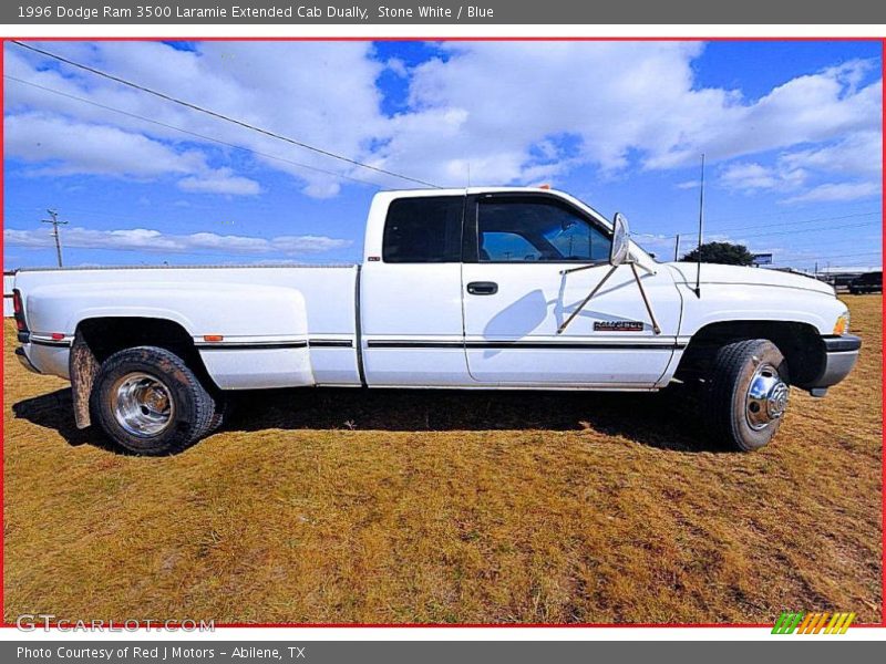 Stone White / Blue 1996 Dodge Ram 3500 Laramie Extended Cab Dually