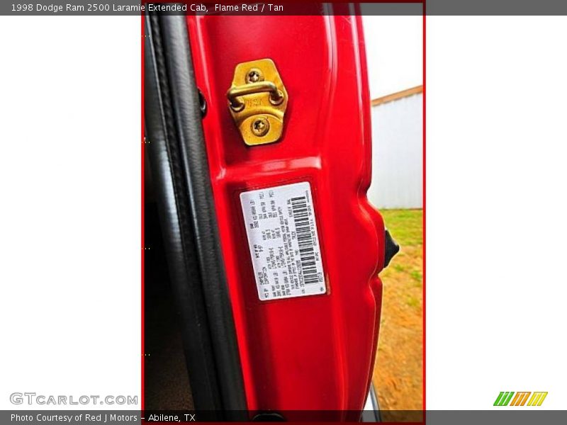 Flame Red / Tan 1998 Dodge Ram 2500 Laramie Extended Cab