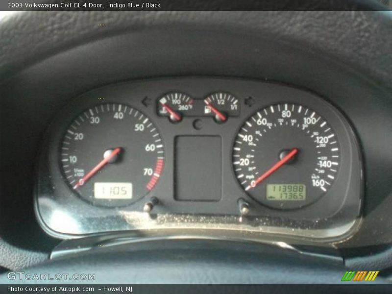 Indigo Blue / Black 2003 Volkswagen Golf GL 4 Door
