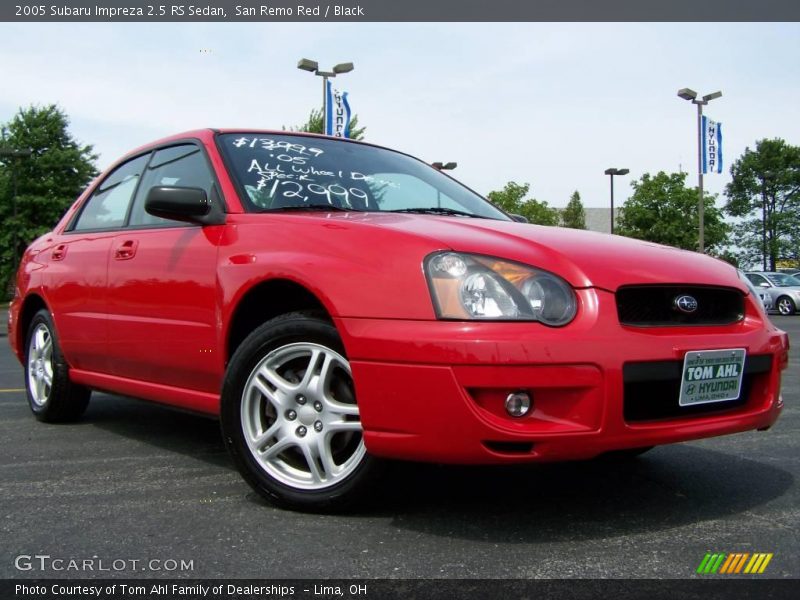 San Remo Red / Black 2005 Subaru Impreza 2.5 RS Sedan
