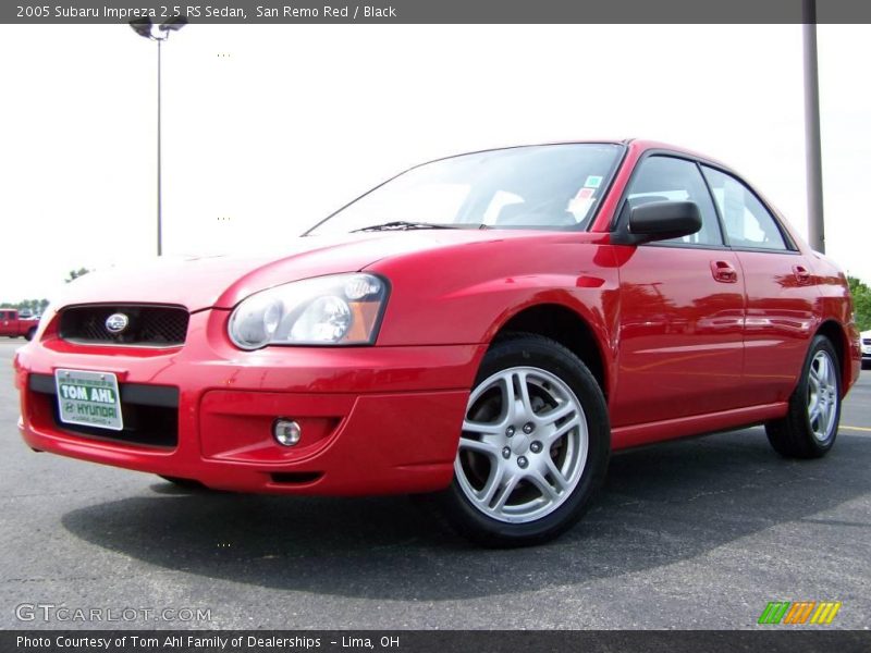 San Remo Red / Black 2005 Subaru Impreza 2.5 RS Sedan