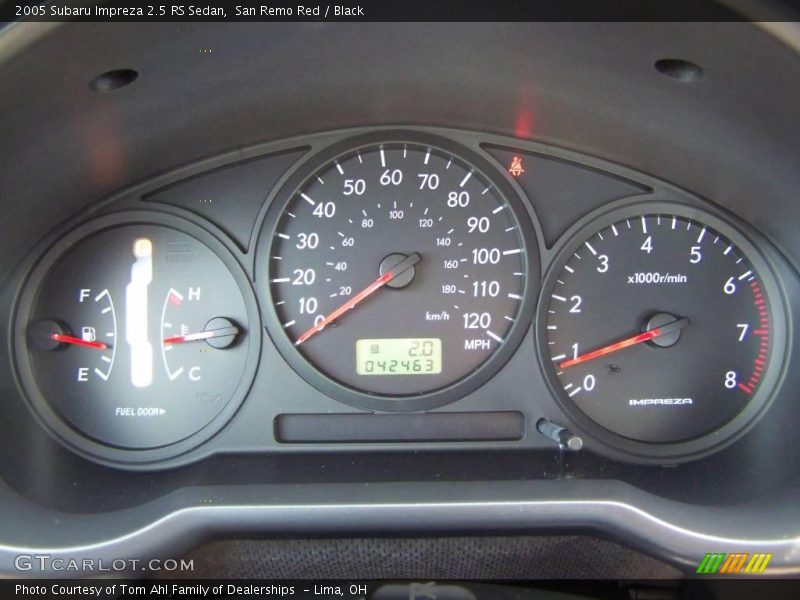 San Remo Red / Black 2005 Subaru Impreza 2.5 RS Sedan