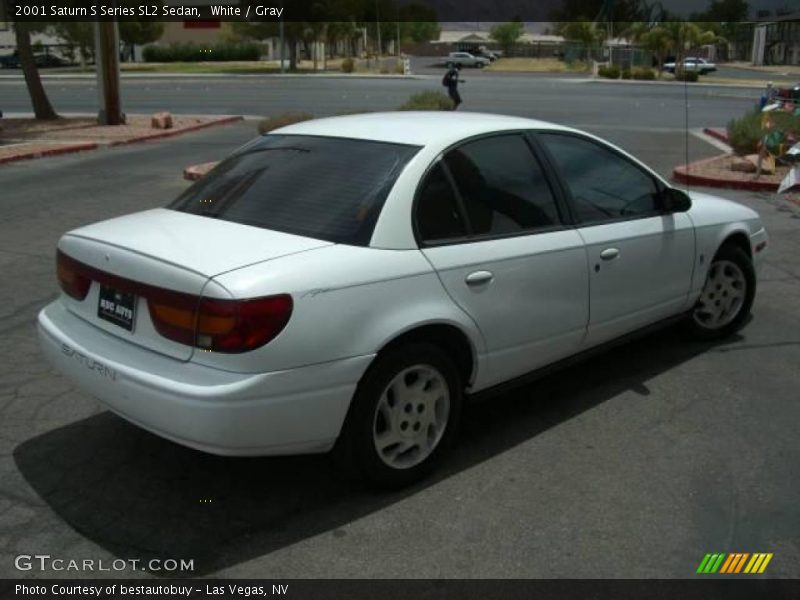 White / Gray 2001 Saturn S Series SL2 Sedan