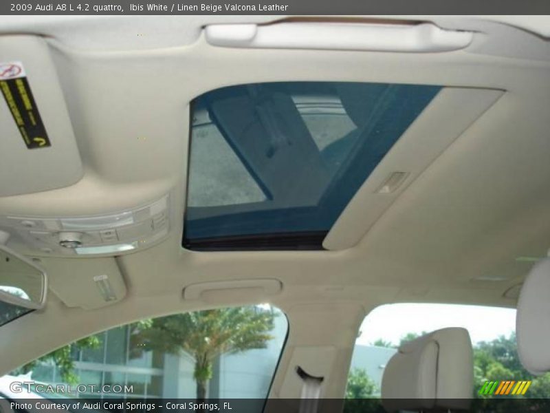 Ibis White / Linen Beige Valcona Leather 2009 Audi A8 L 4.2 quattro