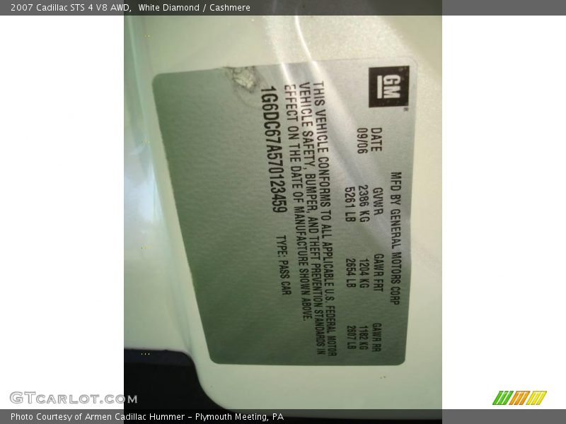 White Diamond / Cashmere 2007 Cadillac STS 4 V8 AWD