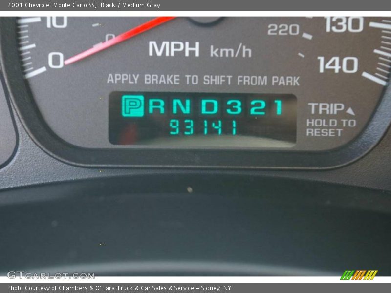Black / Medium Gray 2001 Chevrolet Monte Carlo SS