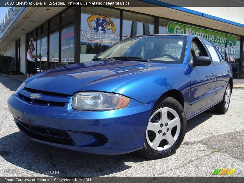 Arrival Blue Metallic / Neutral Beige 2003 Chevrolet Cavalier LS Sedan