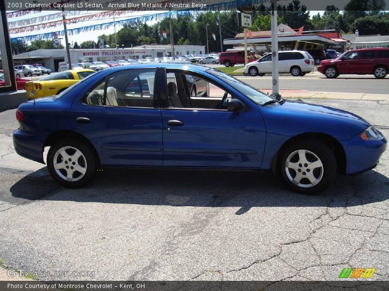 Arrival Blue Metallic / Neutral Beige 2003 Chevrolet Cavalier LS Sedan