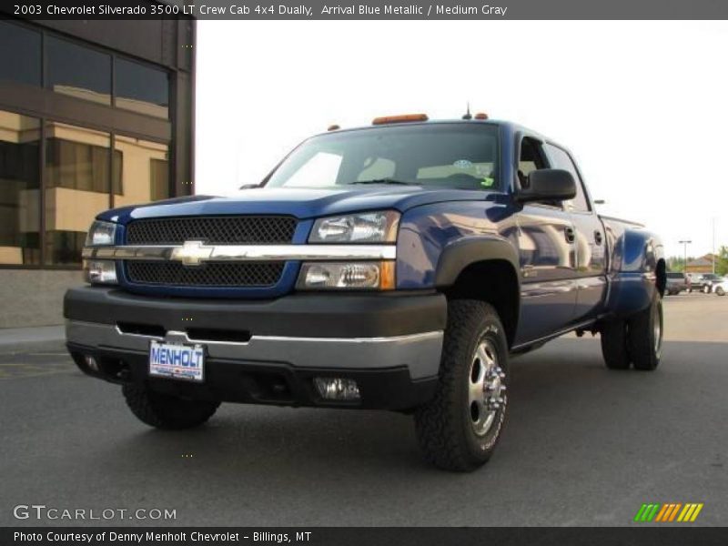 Arrival Blue Metallic / Medium Gray 2003 Chevrolet Silverado 3500 LT Crew Cab 4x4 Dually