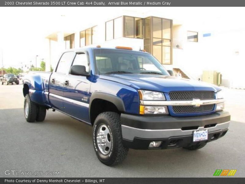 Arrival Blue Metallic / Medium Gray 2003 Chevrolet Silverado 3500 LT Crew Cab 4x4 Dually