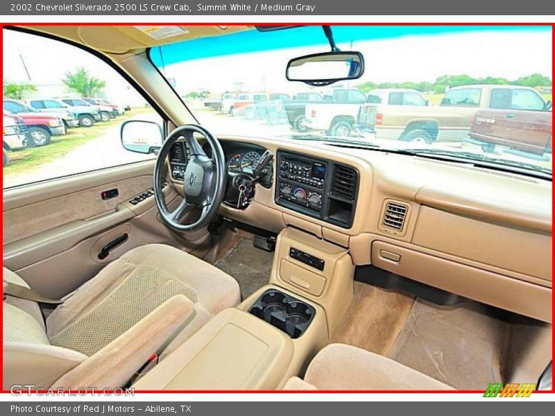 Summit White / Medium Gray 2002 Chevrolet Silverado 2500 LS Crew Cab