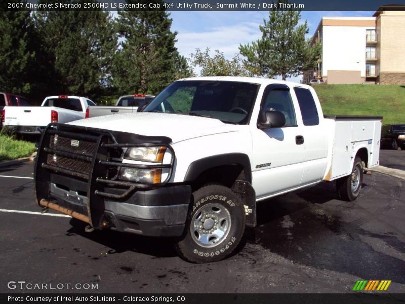 Summit White / Dark Titanium 2007 Chevrolet Silverado 2500HD LS Extended Cab 4x4 Utility Truck