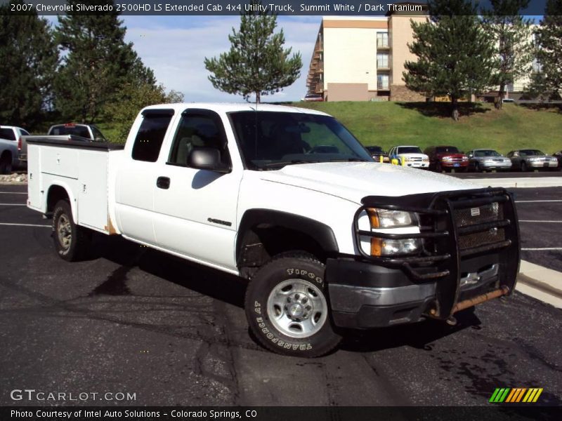 Summit White / Dark Titanium 2007 Chevrolet Silverado 2500HD LS Extended Cab 4x4 Utility Truck