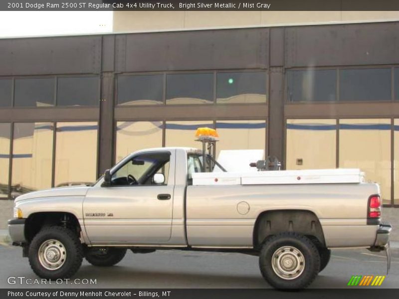 Bright Silver Metallic / Mist Gray 2001 Dodge Ram 2500 ST Regular Cab 4x4 Utility Truck