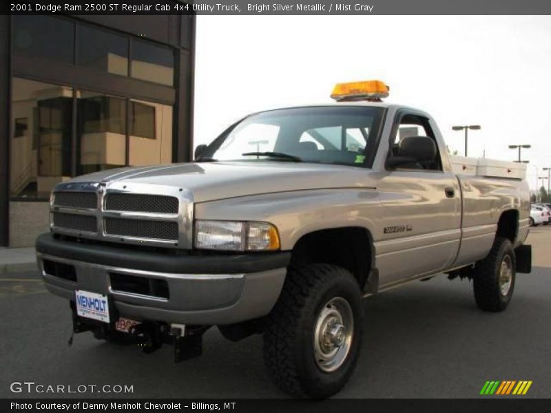Bright Silver Metallic / Mist Gray 2001 Dodge Ram 2500 ST Regular Cab 4x4 Utility Truck
