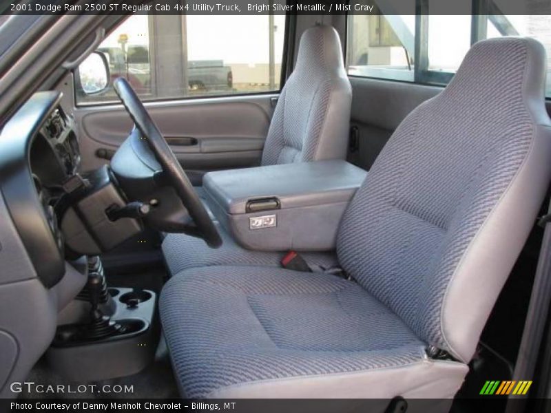 Bright Silver Metallic / Mist Gray 2001 Dodge Ram 2500 ST Regular Cab 4x4 Utility Truck