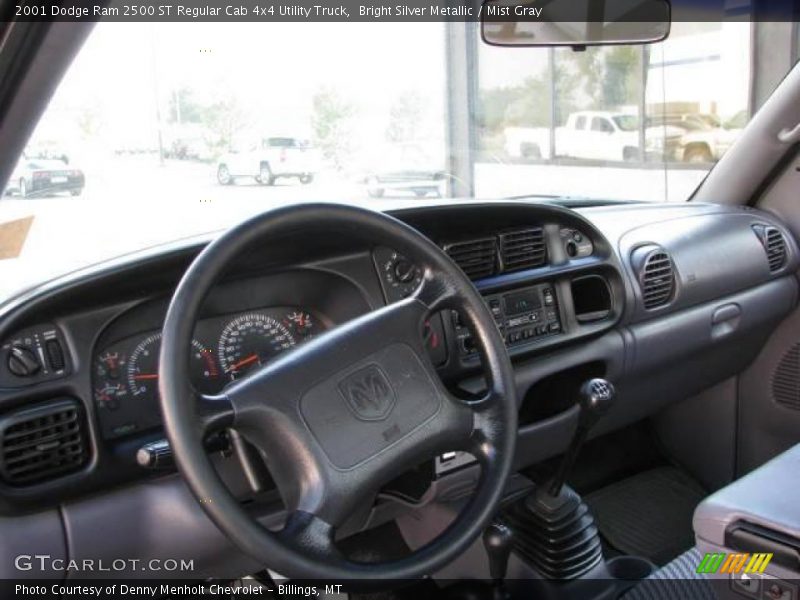 Bright Silver Metallic / Mist Gray 2001 Dodge Ram 2500 ST Regular Cab 4x4 Utility Truck