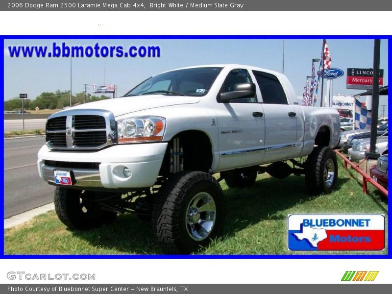 Bright White / Medium Slate Gray 2006 Dodge Ram 2500 Laramie Mega Cab 4x4
