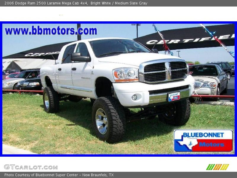 Bright White / Medium Slate Gray 2006 Dodge Ram 2500 Laramie Mega Cab 4x4