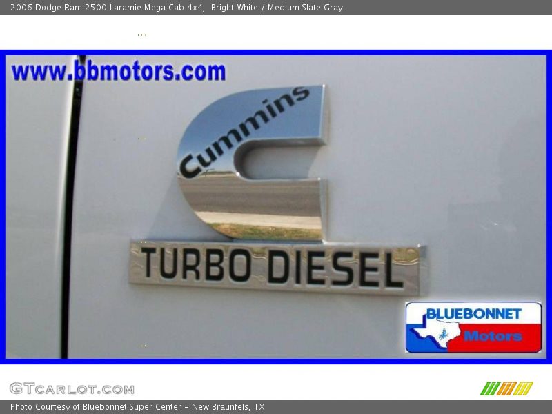 Bright White / Medium Slate Gray 2006 Dodge Ram 2500 Laramie Mega Cab 4x4