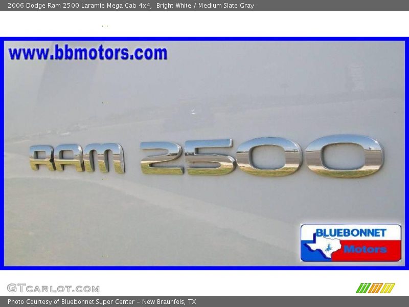 Bright White / Medium Slate Gray 2006 Dodge Ram 2500 Laramie Mega Cab 4x4