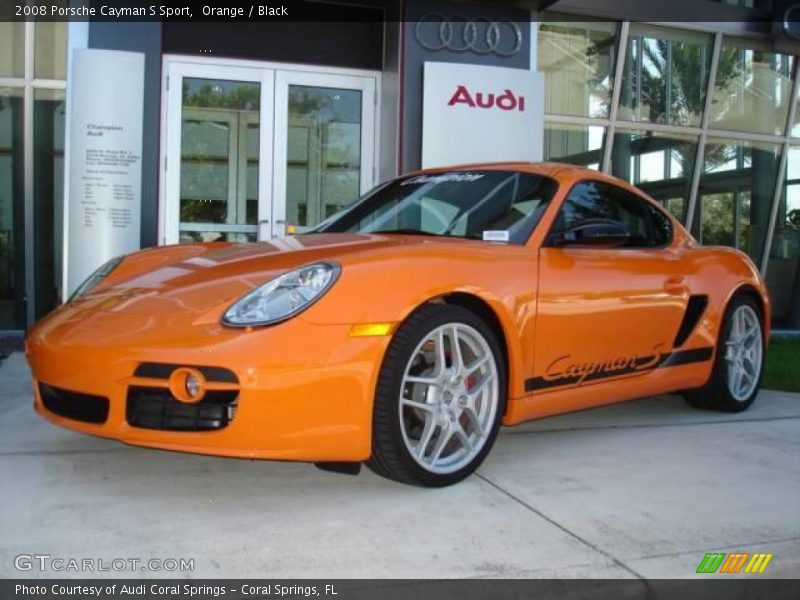 Orange / Black 2008 Porsche Cayman S Sport