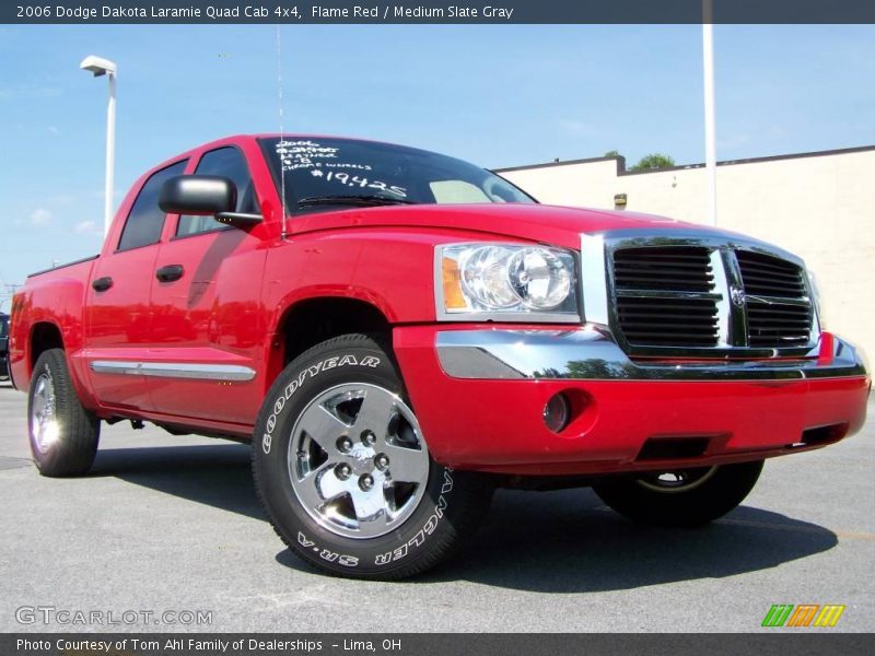 Flame Red / Medium Slate Gray 2006 Dodge Dakota Laramie Quad Cab 4x4