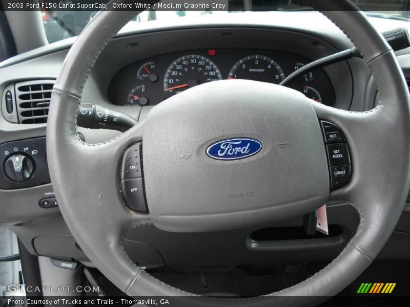 Oxford White / Medium Graphite Grey 2003 Ford F150 Lariat SuperCab