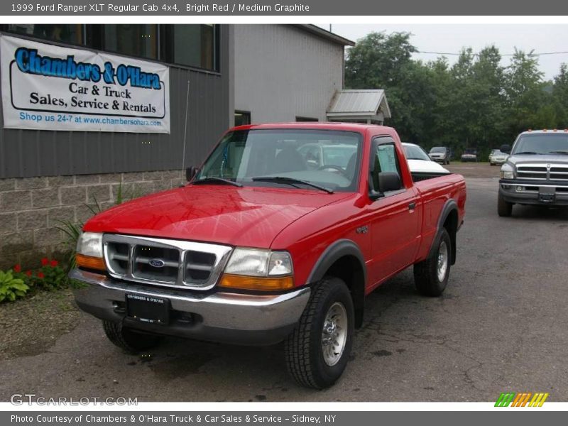 Bright Red / Medium Graphite 1999 Ford Ranger XLT Regular Cab 4x4
