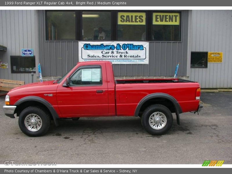 Bright Red / Medium Graphite 1999 Ford Ranger XLT Regular Cab 4x4