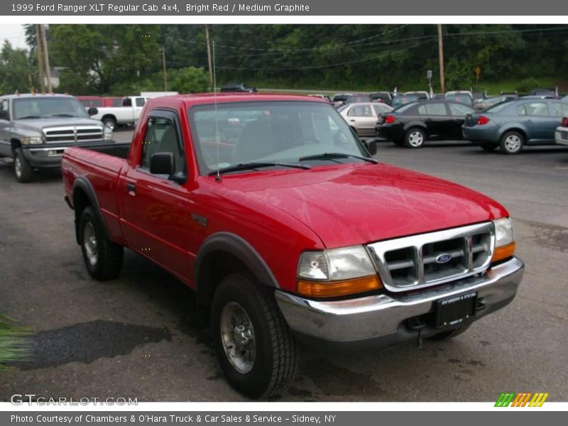 Bright Red / Medium Graphite 1999 Ford Ranger XLT Regular Cab 4x4