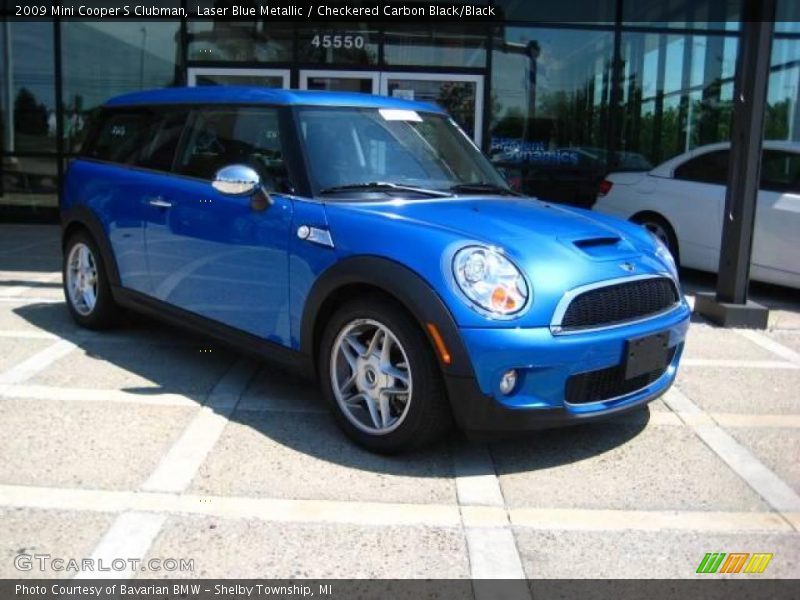 Laser Blue Metallic / Checkered Carbon Black/Black 2009 Mini Cooper S Clubman