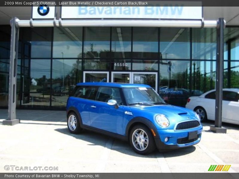 Laser Blue Metallic / Checkered Carbon Black/Black 2009 Mini Cooper S Clubman