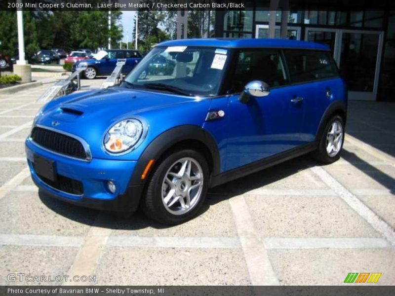 Laser Blue Metallic / Checkered Carbon Black/Black 2009 Mini Cooper S Clubman