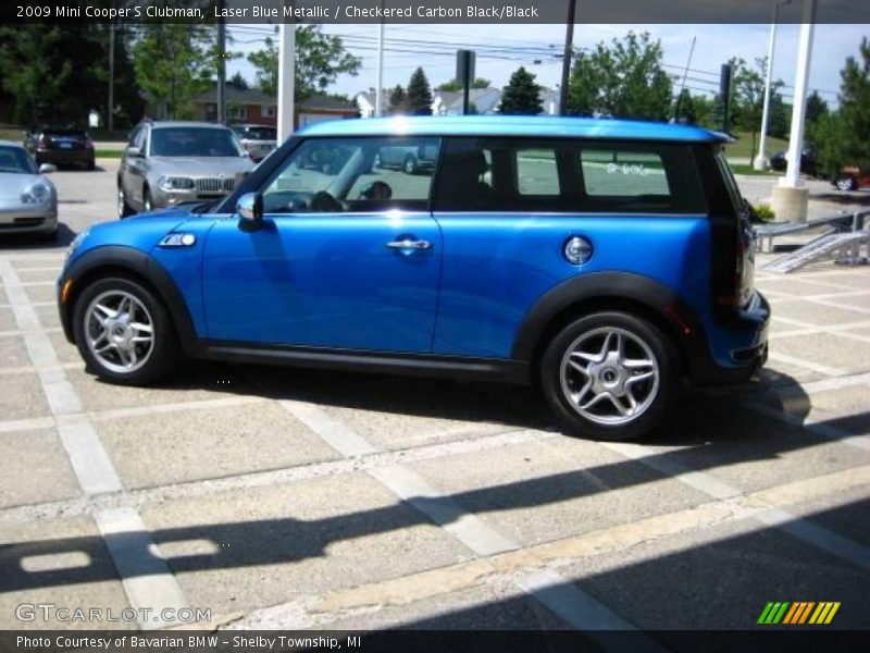 Laser Blue Metallic / Checkered Carbon Black/Black 2009 Mini Cooper S Clubman