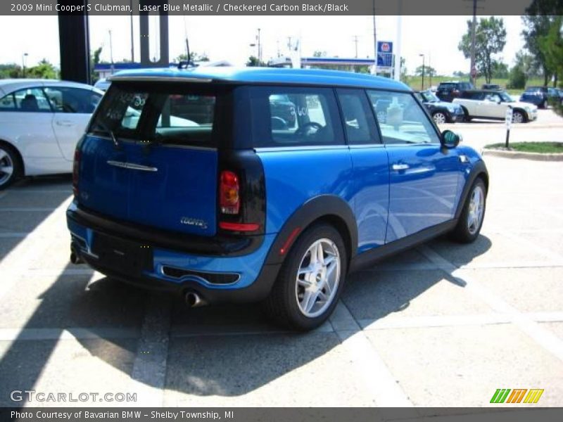 Laser Blue Metallic / Checkered Carbon Black/Black 2009 Mini Cooper S Clubman