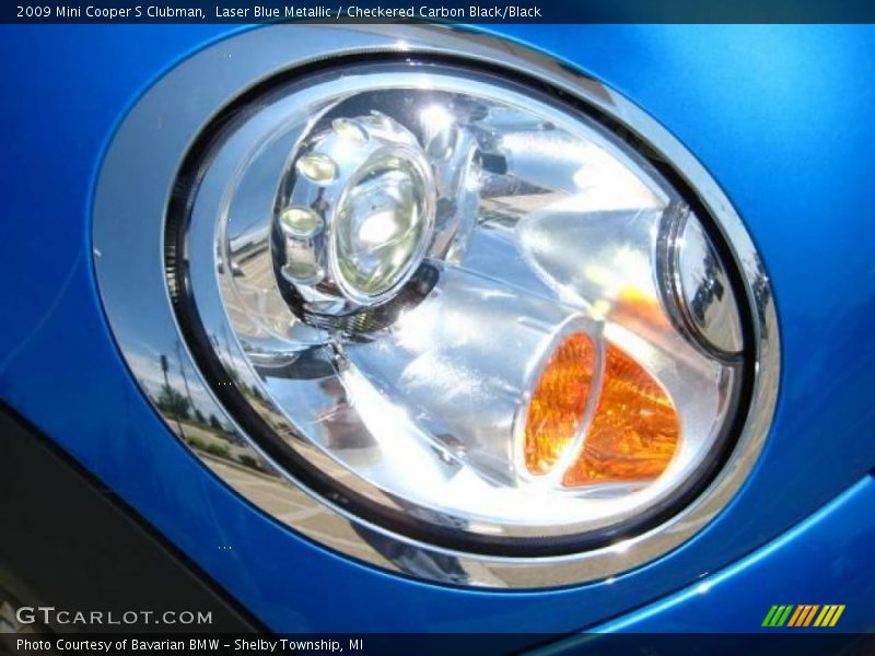 Laser Blue Metallic / Checkered Carbon Black/Black 2009 Mini Cooper S Clubman