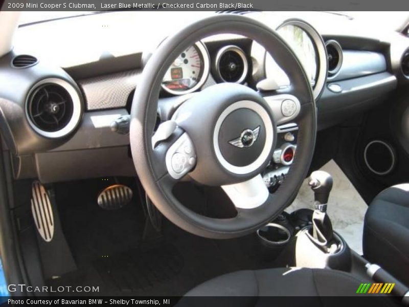 Laser Blue Metallic / Checkered Carbon Black/Black 2009 Mini Cooper S Clubman