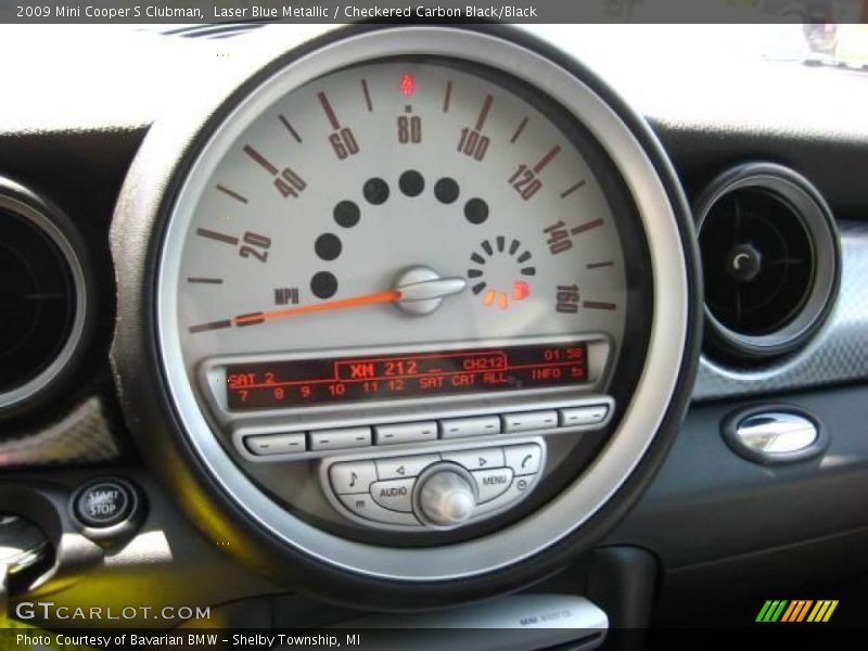 Laser Blue Metallic / Checkered Carbon Black/Black 2009 Mini Cooper S Clubman