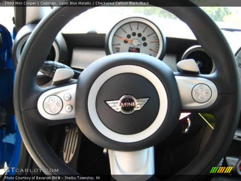 Laser Blue Metallic / Checkered Carbon Black/Black 2009 Mini Cooper S Clubman