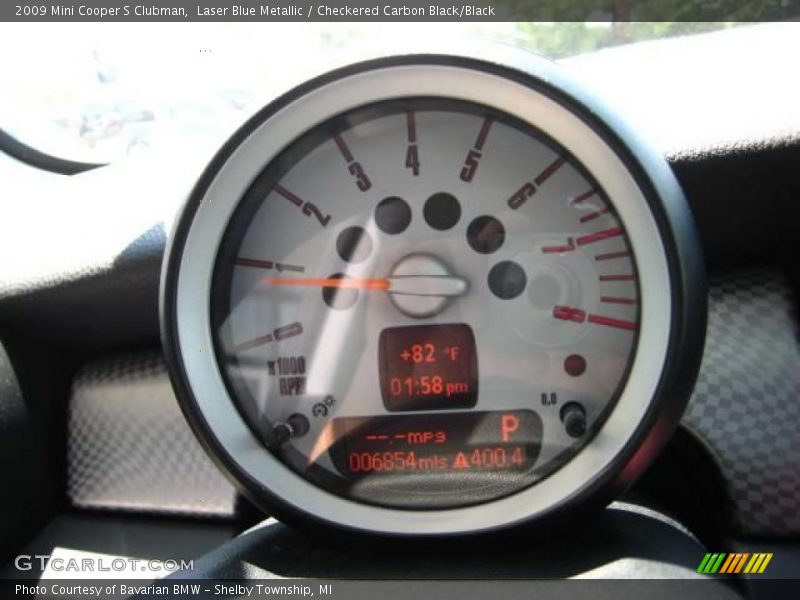 Laser Blue Metallic / Checkered Carbon Black/Black 2009 Mini Cooper S Clubman
