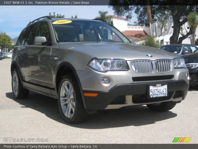 Platinum Bronze Metallic / Sand Beige 2007 BMW X3 3.0si