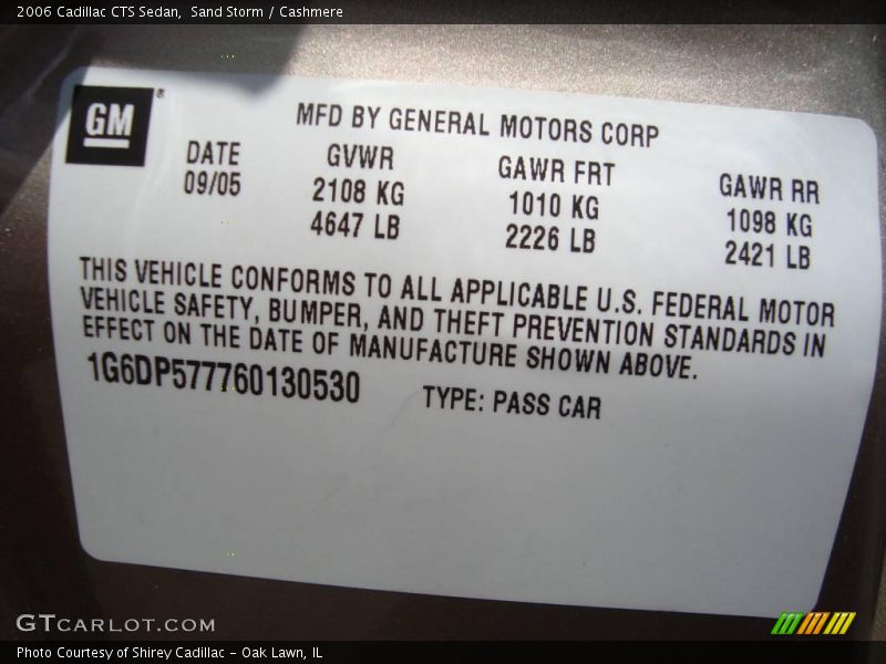 Sand Storm / Cashmere 2006 Cadillac CTS Sedan