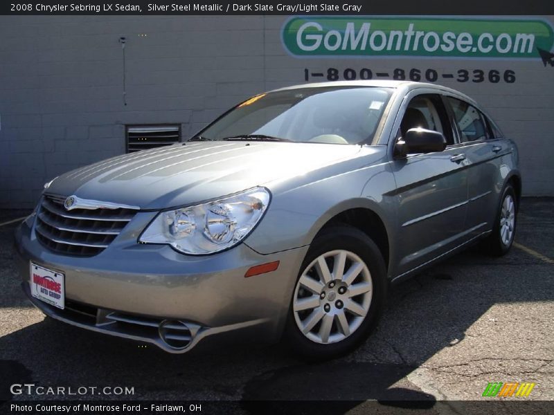 Silver Steel Metallic / Dark Slate Gray/Light Slate Gray 2008 Chrysler Sebring LX Sedan