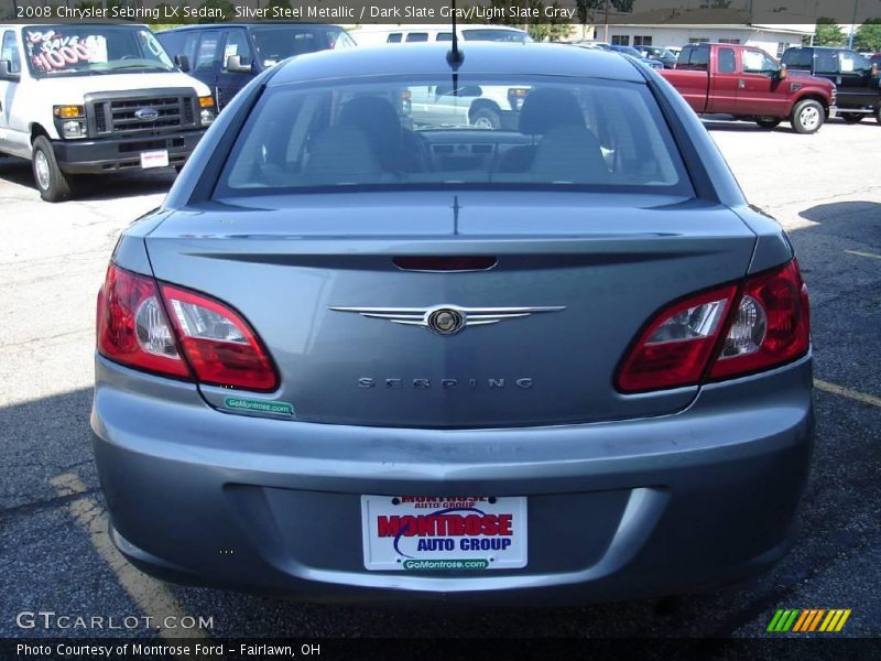 Silver Steel Metallic / Dark Slate Gray/Light Slate Gray 2008 Chrysler Sebring LX Sedan