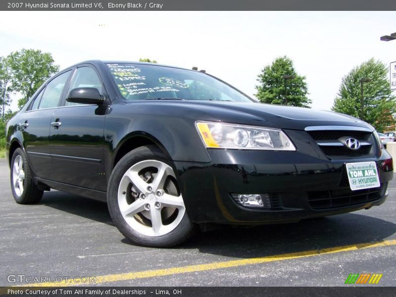 Ebony Black / Gray 2007 Hyundai Sonata Limited V6