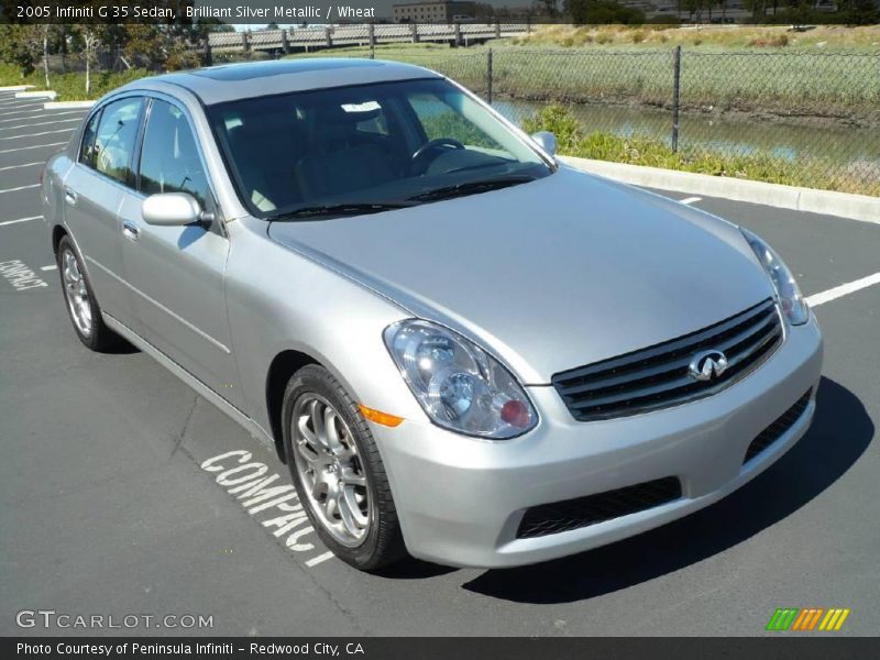 Brilliant Silver Metallic / Wheat 2005 Infiniti G 35 Sedan