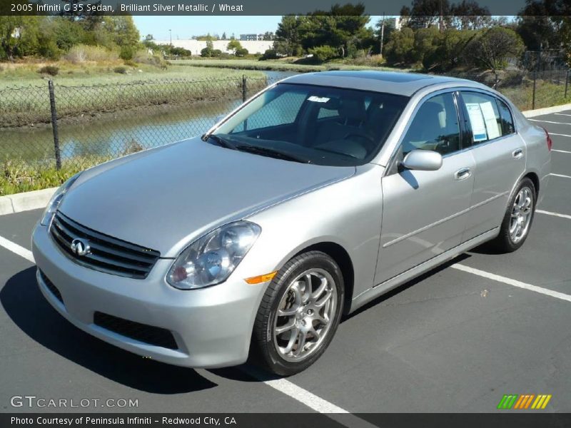 Brilliant Silver Metallic / Wheat 2005 Infiniti G 35 Sedan